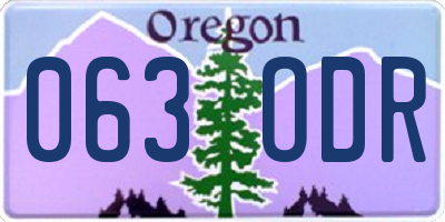 OR license plate 063ODR