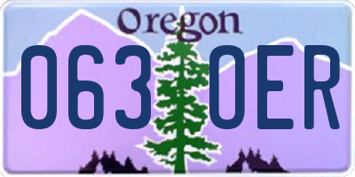 OR license plate 063OER