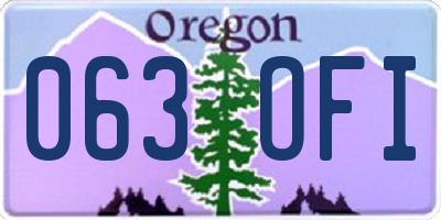 OR license plate 063OFI