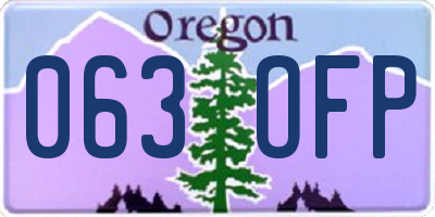 OR license plate 063OFP