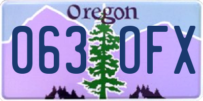 OR license plate 063OFX