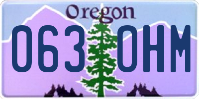 OR license plate 063OHM