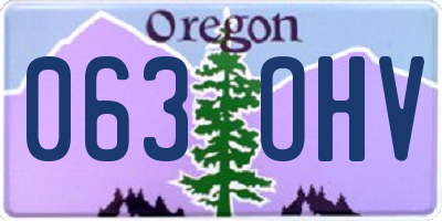 OR license plate 063OHV