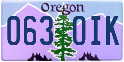OR license plate 063OIK
