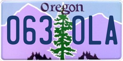 OR license plate 063OLA
