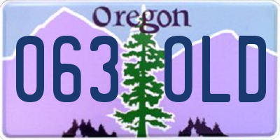 OR license plate 063OLD