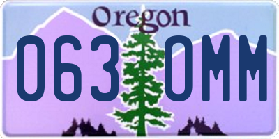OR license plate 063OMM