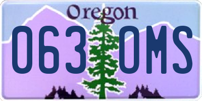 OR license plate 063OMS