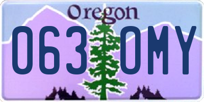 OR license plate 063OMY