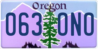 OR license plate 063ONO