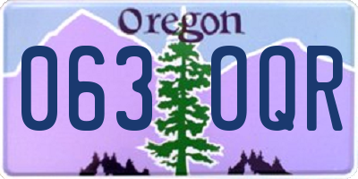 OR license plate 063OQR
