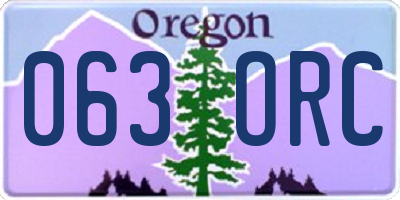 OR license plate 063ORC
