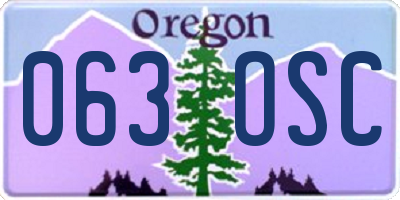 OR license plate 063OSC