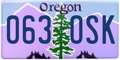 OR license plate 063OSK