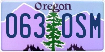 OR license plate 063OSM