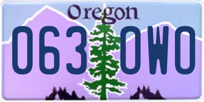 OR license plate 063OWO