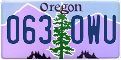 OR license plate 063OWU