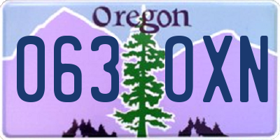 OR license plate 063OXN
