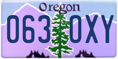 OR license plate 063OXY