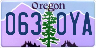 OR license plate 063OYA