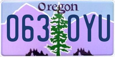 OR license plate 063OYU