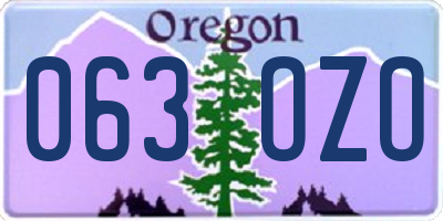 OR license plate 063OZO