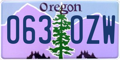 OR license plate 063OZW