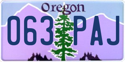 OR license plate 063PAJ