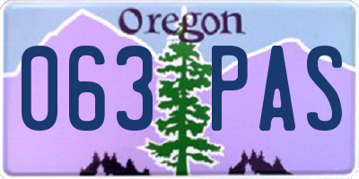 OR license plate 063PAS