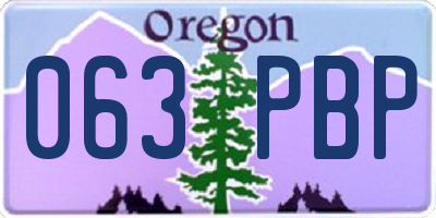 OR license plate 063PBP