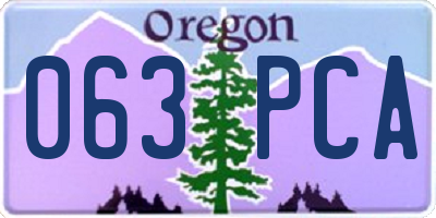 OR license plate 063PCA