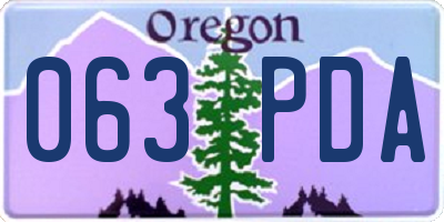 OR license plate 063PDA