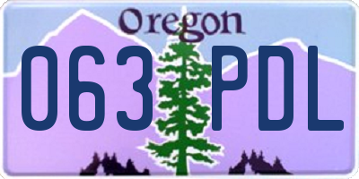 OR license plate 063PDL