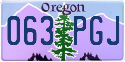 OR license plate 063PGJ