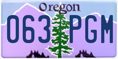 OR license plate 063PGM