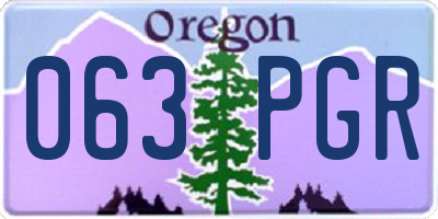 OR license plate 063PGR