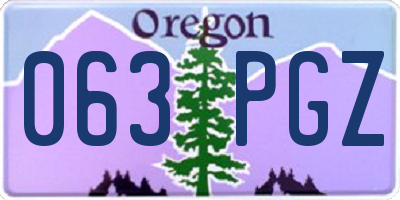OR license plate 063PGZ