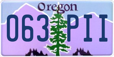 OR license plate 063PII