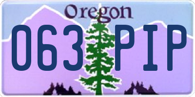 OR license plate 063PIP