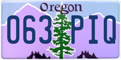 OR license plate 063PIQ