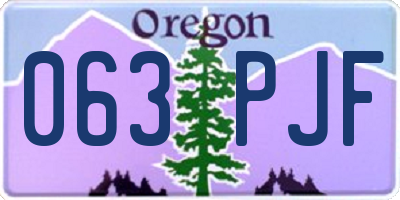 OR license plate 063PJF