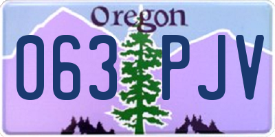 OR license plate 063PJV