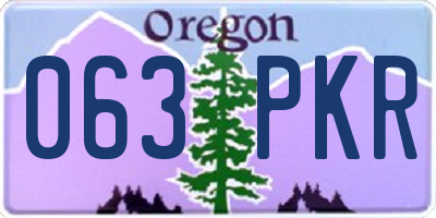 OR license plate 063PKR