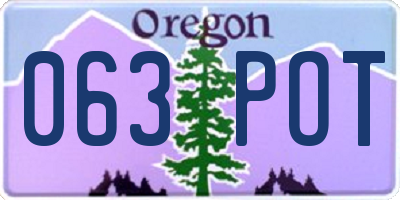 OR license plate 063POT