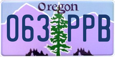 OR license plate 063PPB