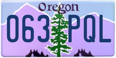 OR license plate 063PQL