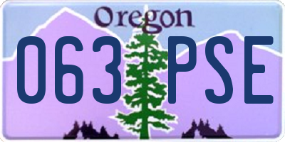 OR license plate 063PSE