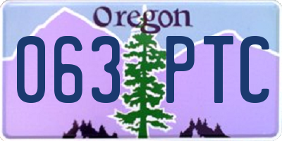 OR license plate 063PTC