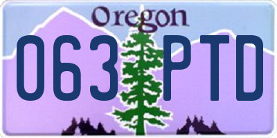 OR license plate 063PTD