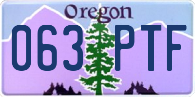 OR license plate 063PTF